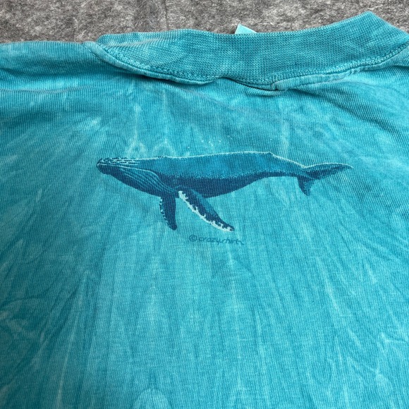 Vintage Single Stitch Whale Shirt Mens Medium Blue Ocean Marine Sea Life Dolphin - Picture 9 of 10